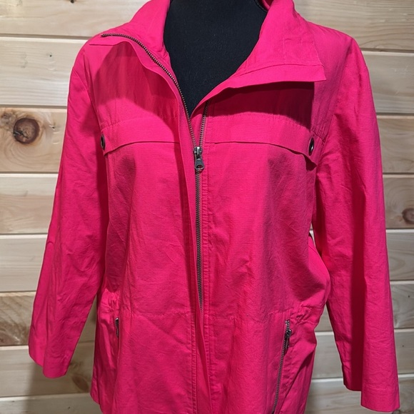 Chico's Pink Utility Zip Up Jacket Size 2 - Picture 4 of 8
